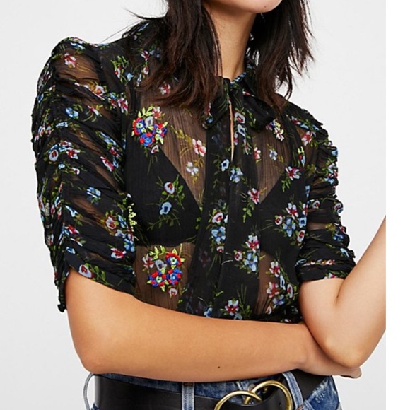 Free people buttercup embellished button down top - Picture 2 of 8