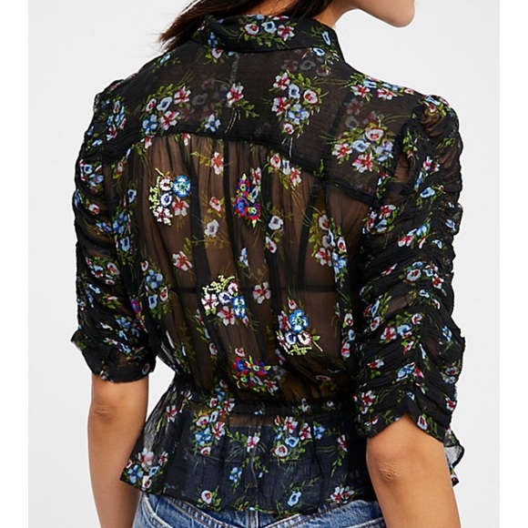 Free people buttercup embellished button down top - Picture 3 of 8