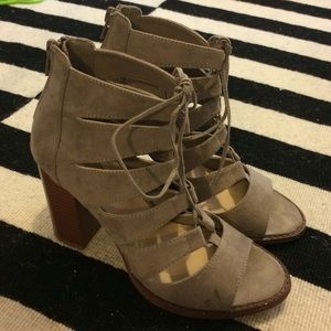 Forever 21 Taupe bootie heels