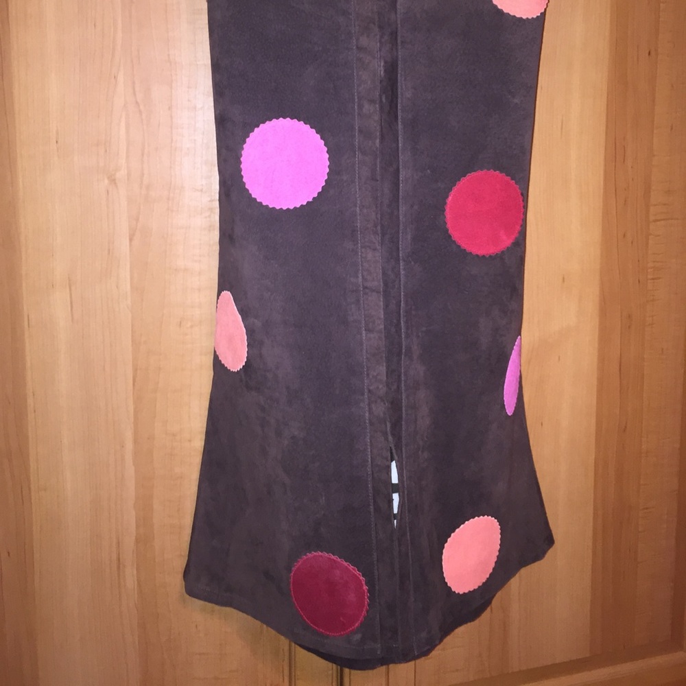 William B Rare brown suede skirt multi patchs BNWT