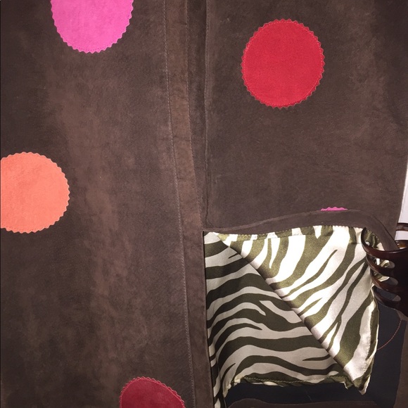 William B Rare brown suede skirt multi patchs BNWT - Picture 2 of 8