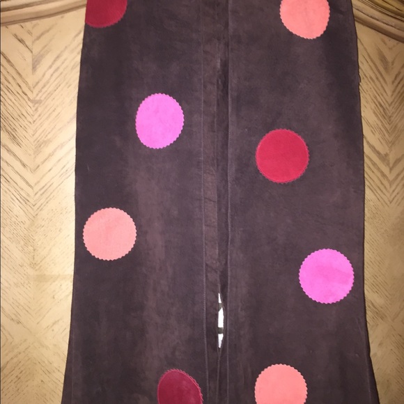 William B Rare brown suede skirt multi patchs BNWT - Picture 3 of 8