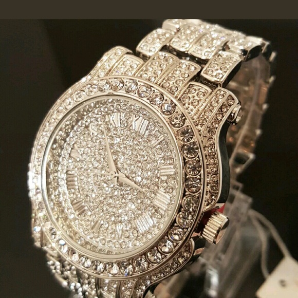 14K ICED OUT DIAMOND SIMULATED WATCH - Picture 2 of 4