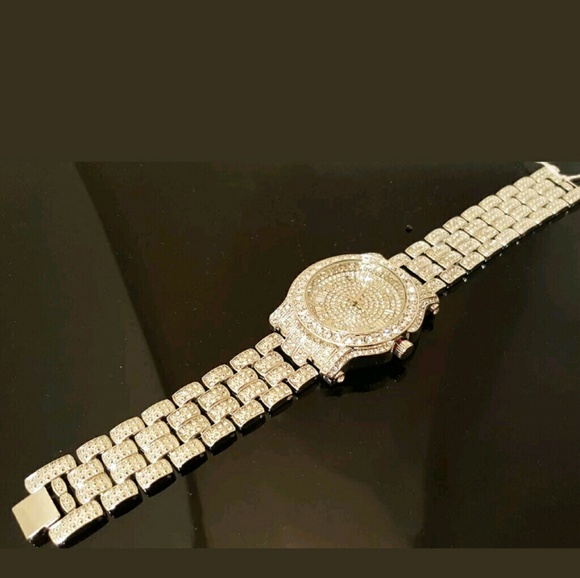 14K ICED OUT DIAMOND SIMULATED WATCH - Picture 4 of 4