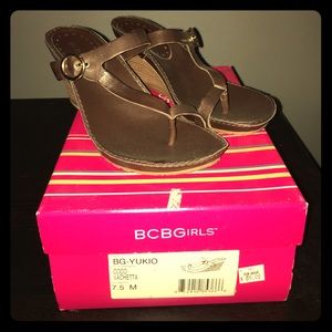 BCBGirls brown heeled sandal (Vachetta) size 7.5