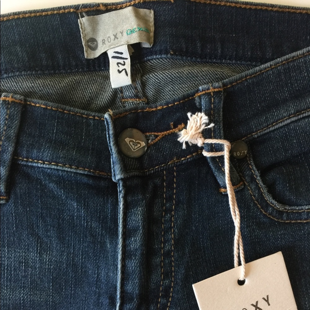 ROXY,Women Skinny Jean,Acid washed,Dark Blue,1/25