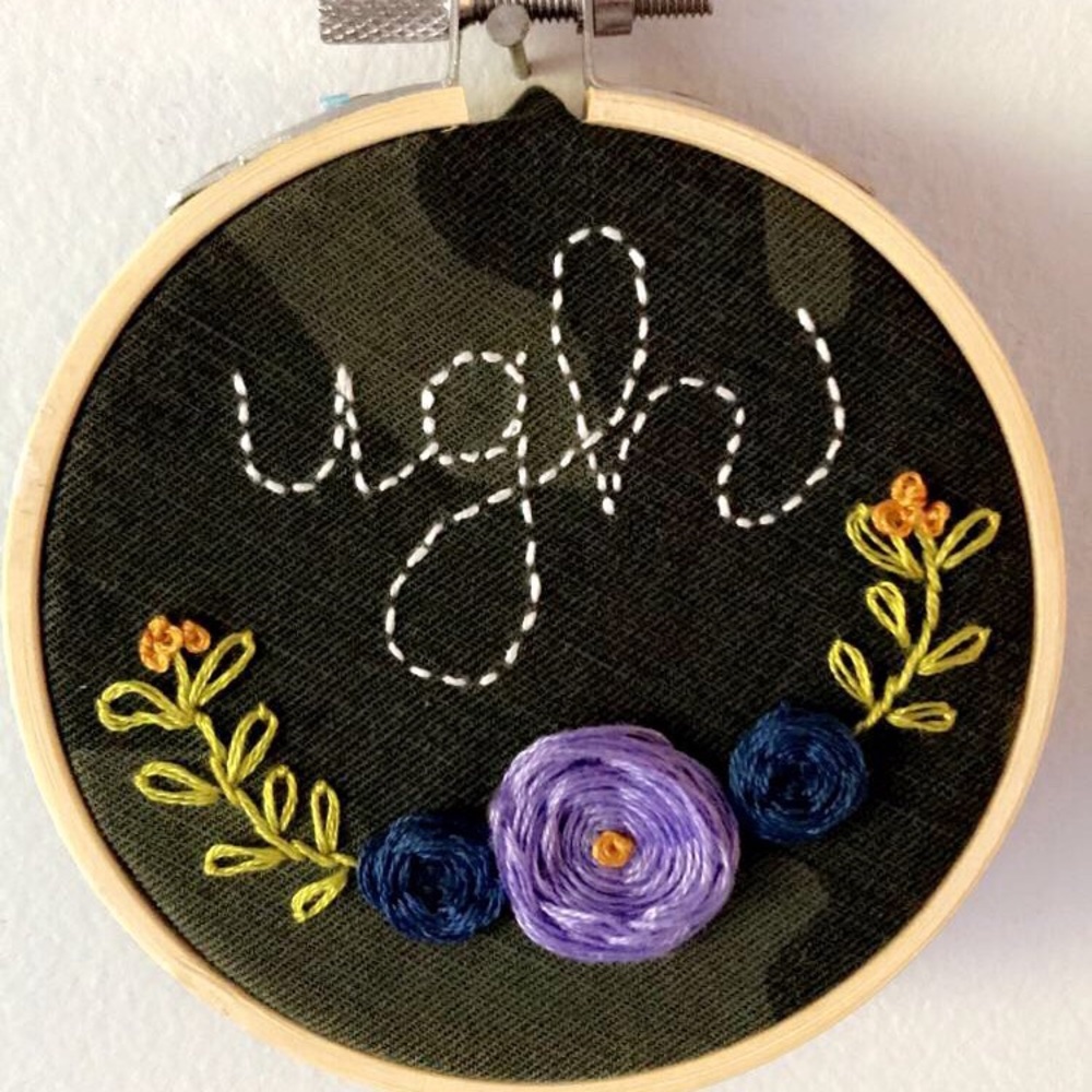 Handmade embroidery hoop art