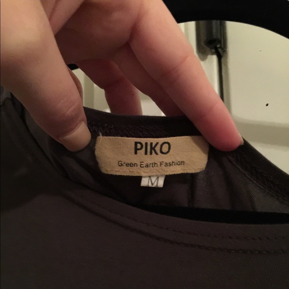 Grey long sleeve piko shirt