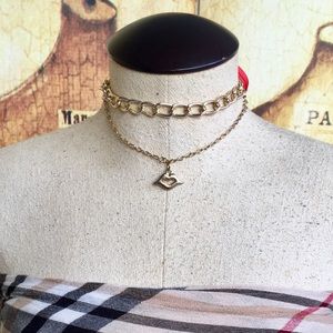 Handmade Gold ribbon tie choker