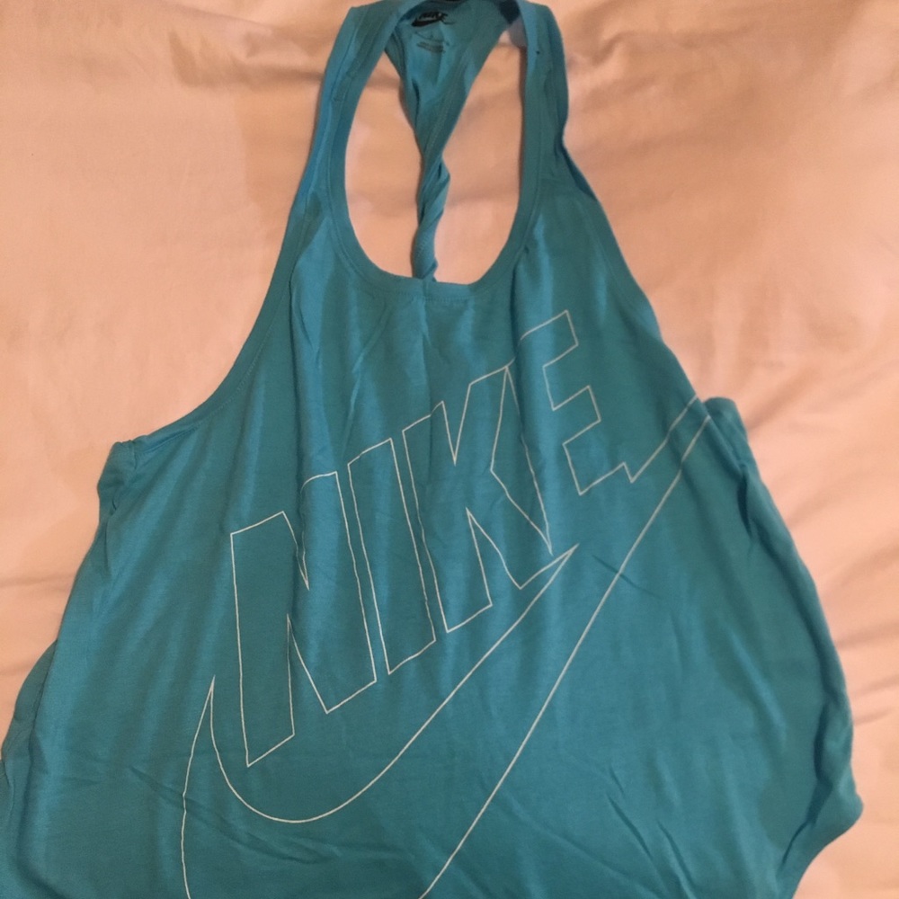 Nike teal/aqua tank size small twist back