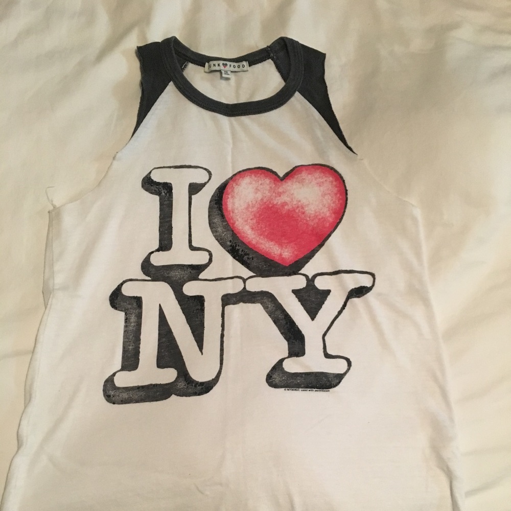 Junk food, I love NY tank, xs