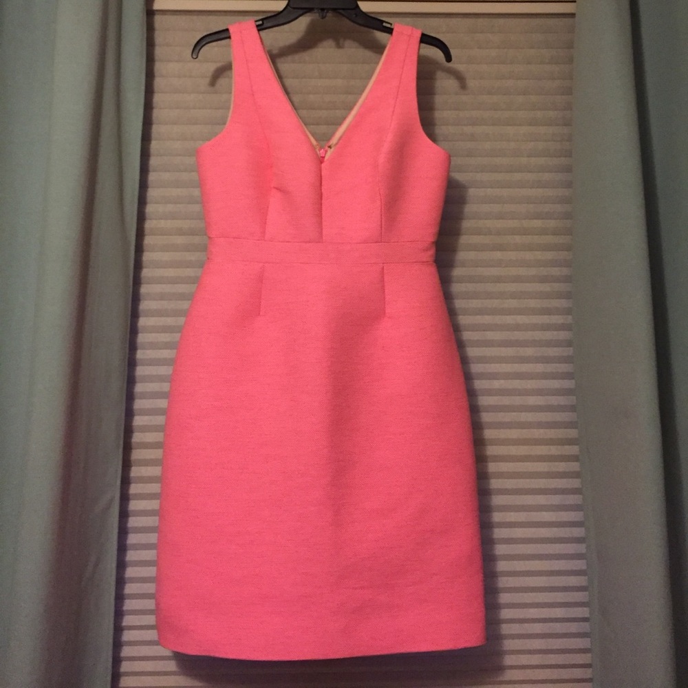 J. Crew Collection Basket Weave Dress (Hot Pink)