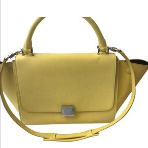 Pale yellow Celine trapeze shoulder bag