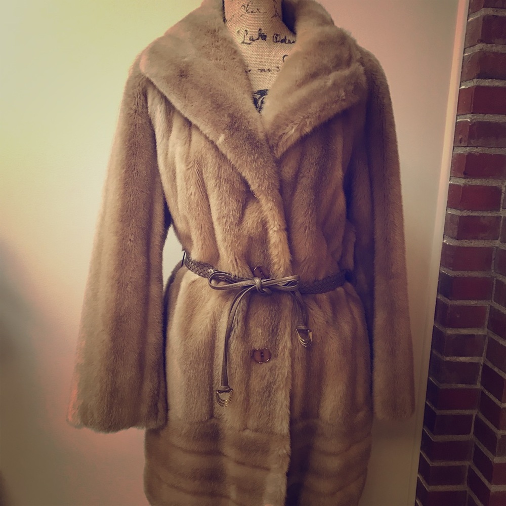 Vintage Tissavel of France vegan fur coat.