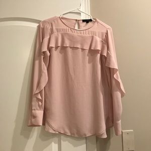 Banana Republic Blush pink ruffle sleeve top