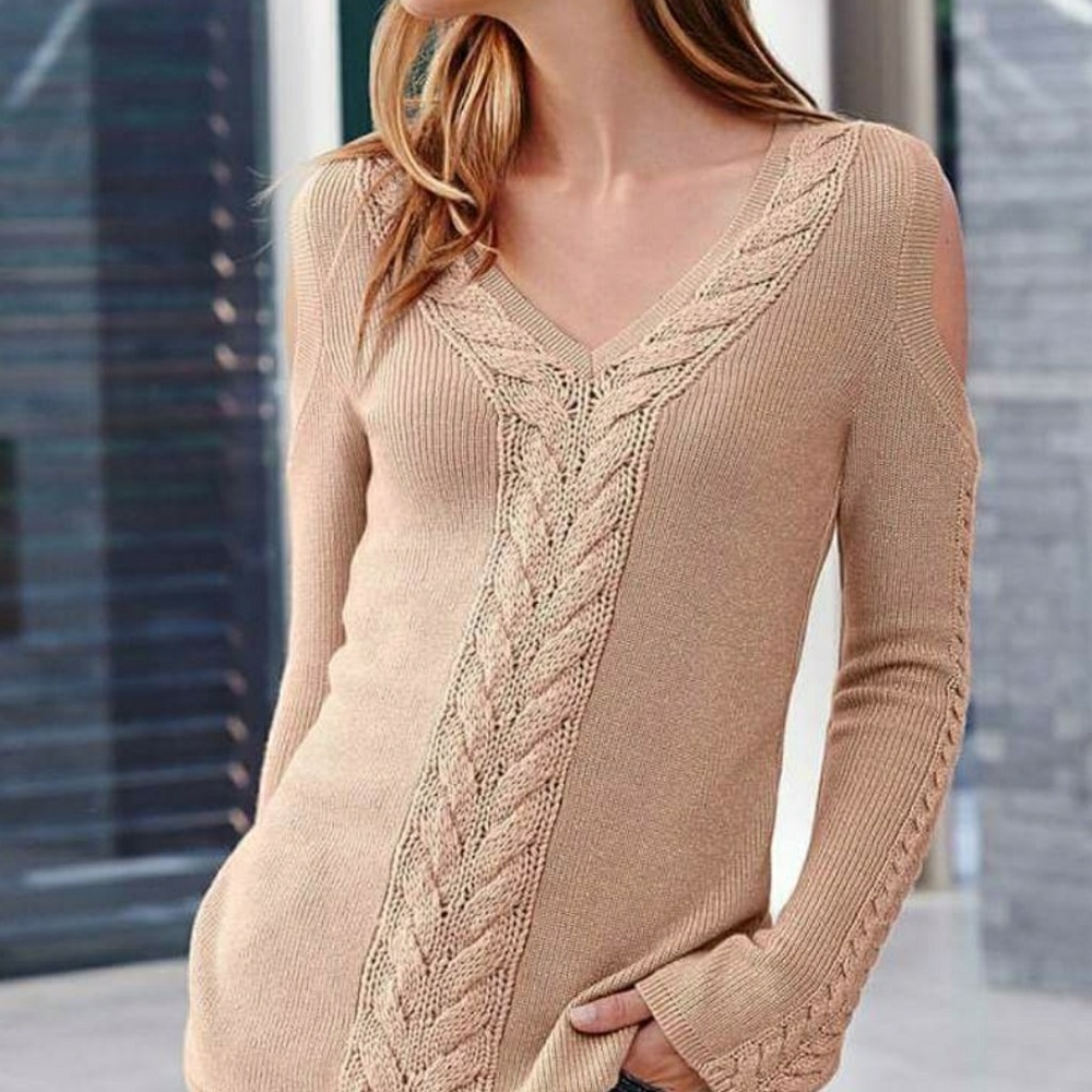 Cold shoulder sweater