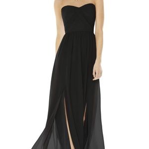 Social Bridesmaid Strapless Georgette Gown Black 4