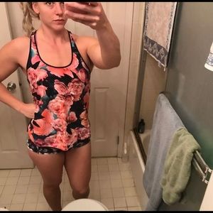 Rare pink floral print size 8 singlet