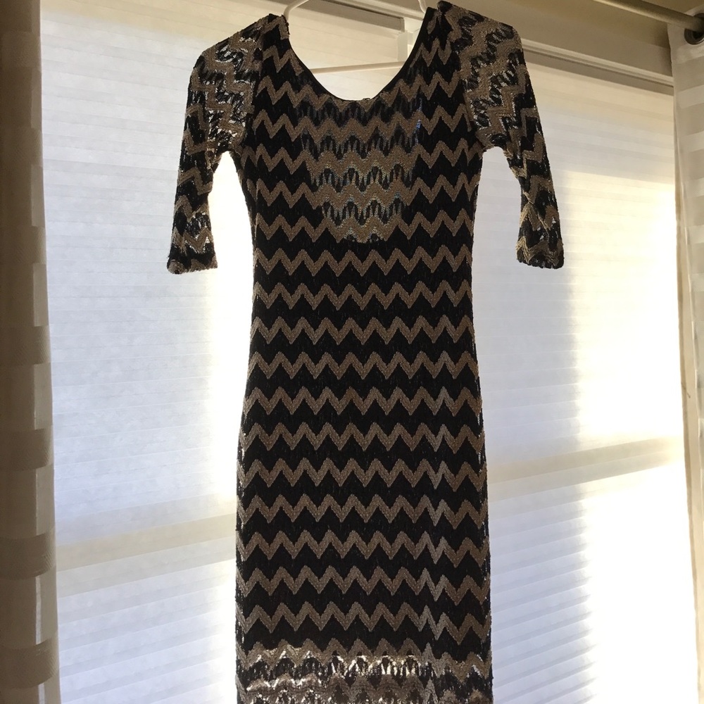 Black and white with silver cocktail dress