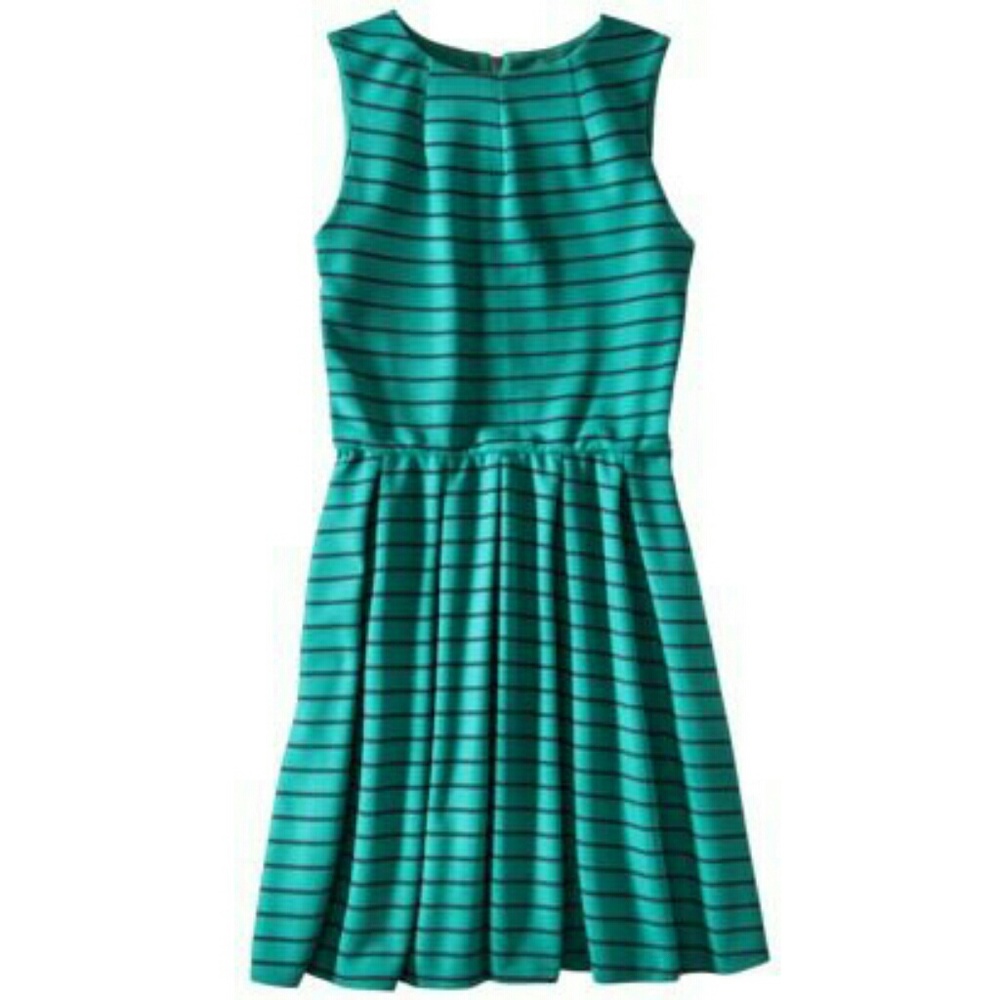 💎🔴Navy Striped Fit and Flare Dress