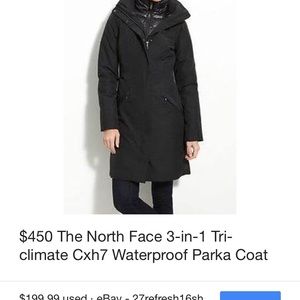 Women’s Northface Triclimate coat black medium
