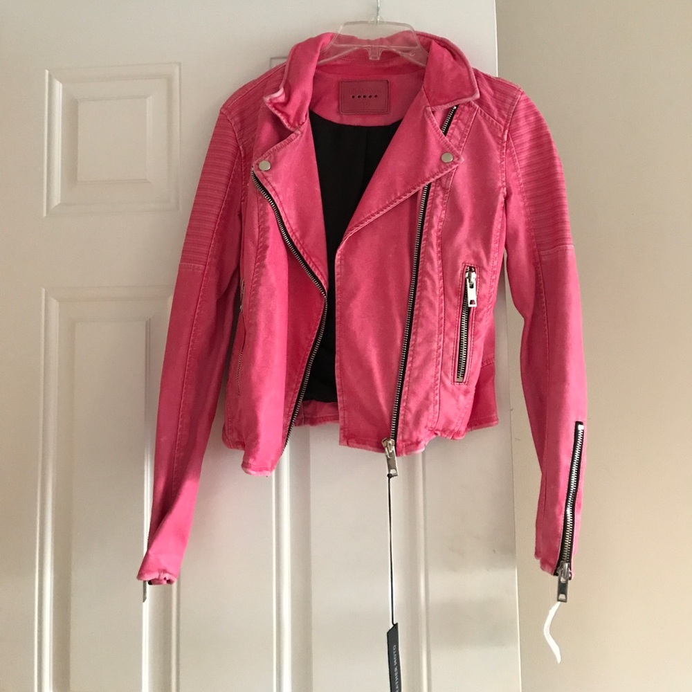 Blank NYC Pink Faux Leather Jacket