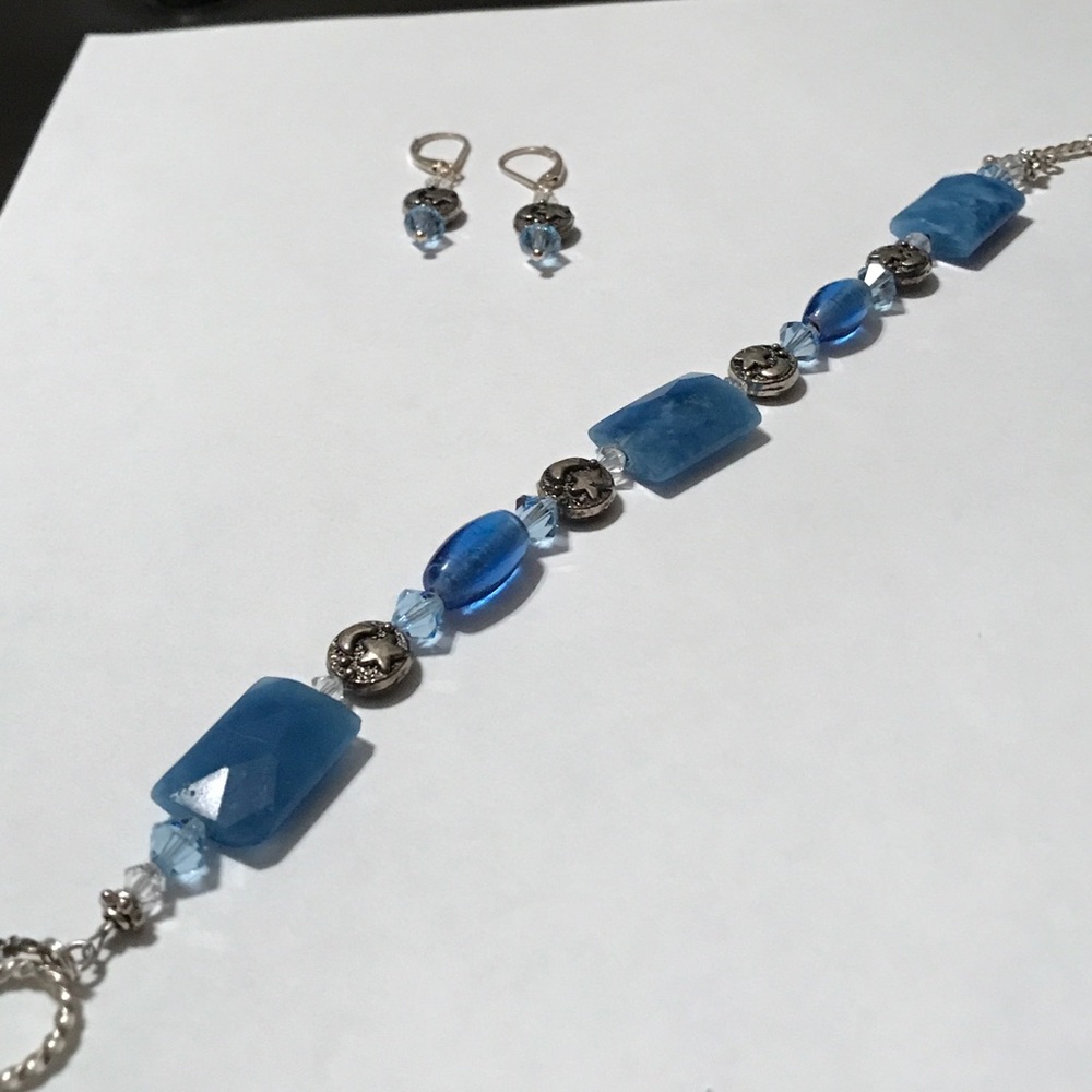 Moon and Stars bracelet with matching earrings