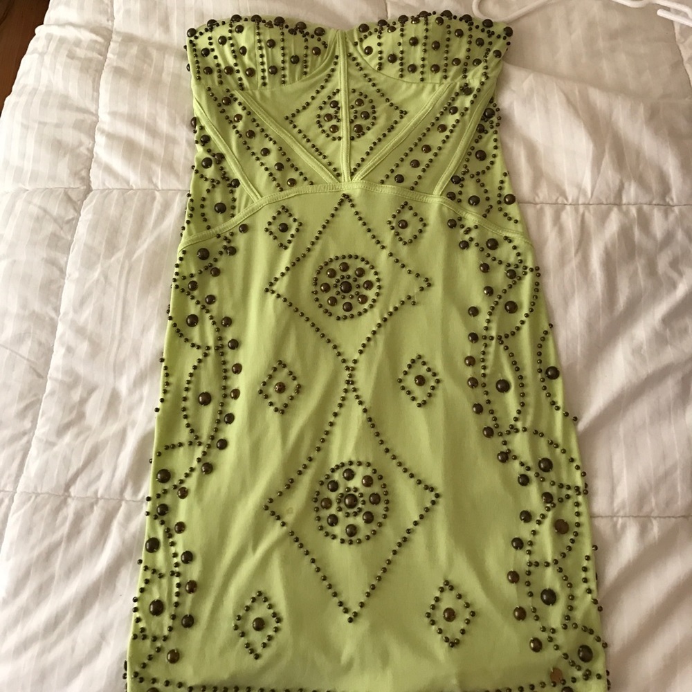 Green bodycon detail dress size small