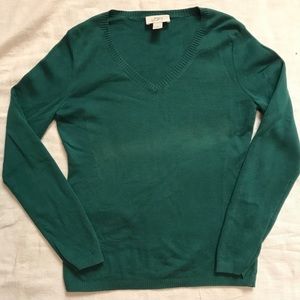 Loft crew neck sweater M green