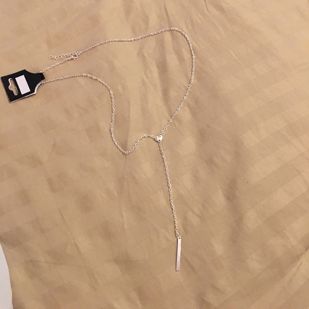 Long Silver Small Heart Necklace