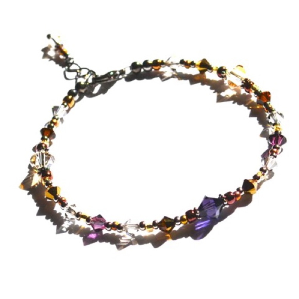 Swarovski Crystal layering bracelet Purple Gypsy