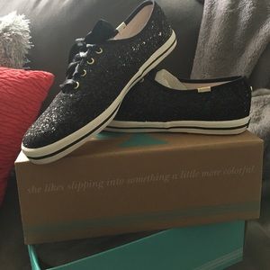 Keds for Kate Spade Black Glitter Sneaker