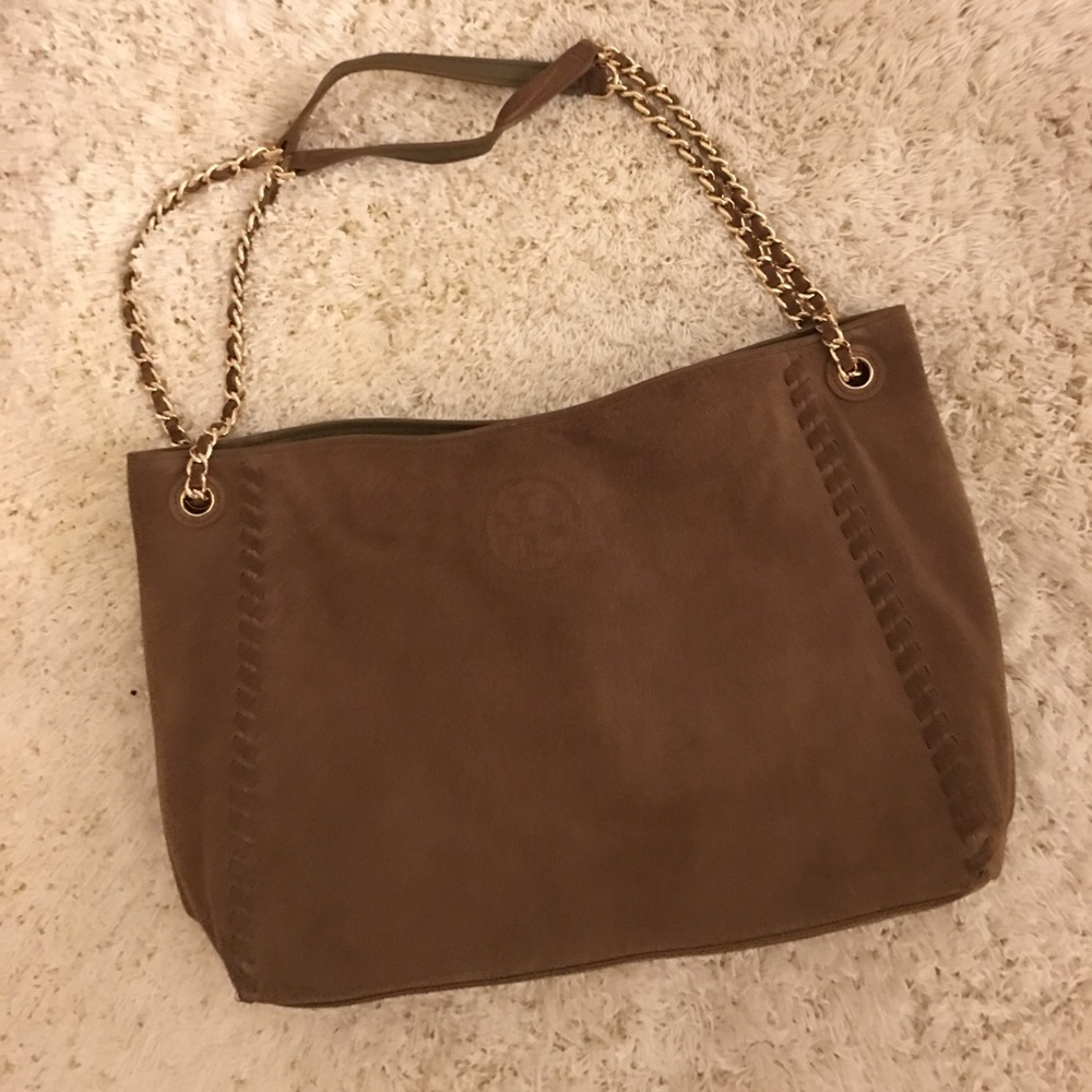 Tory Burch Marion Suede Leather Chain Shoulder Bag