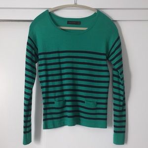 Green and navy blue striped The Limited Sweater