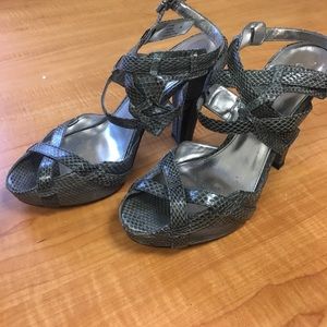 Calvin Klein Strappy Snake skin Pumps