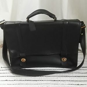 Vintage Coach "Essex" black leather briefcase