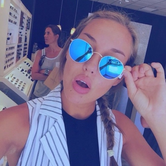 LENNON - BLUE POLARIZE ROUND MIRRORED SUNGLASSES - Picture 8 of 8