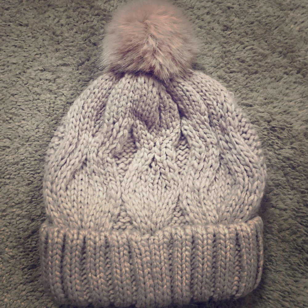 Light pink winter hat