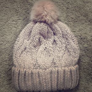 Light pink winter hat