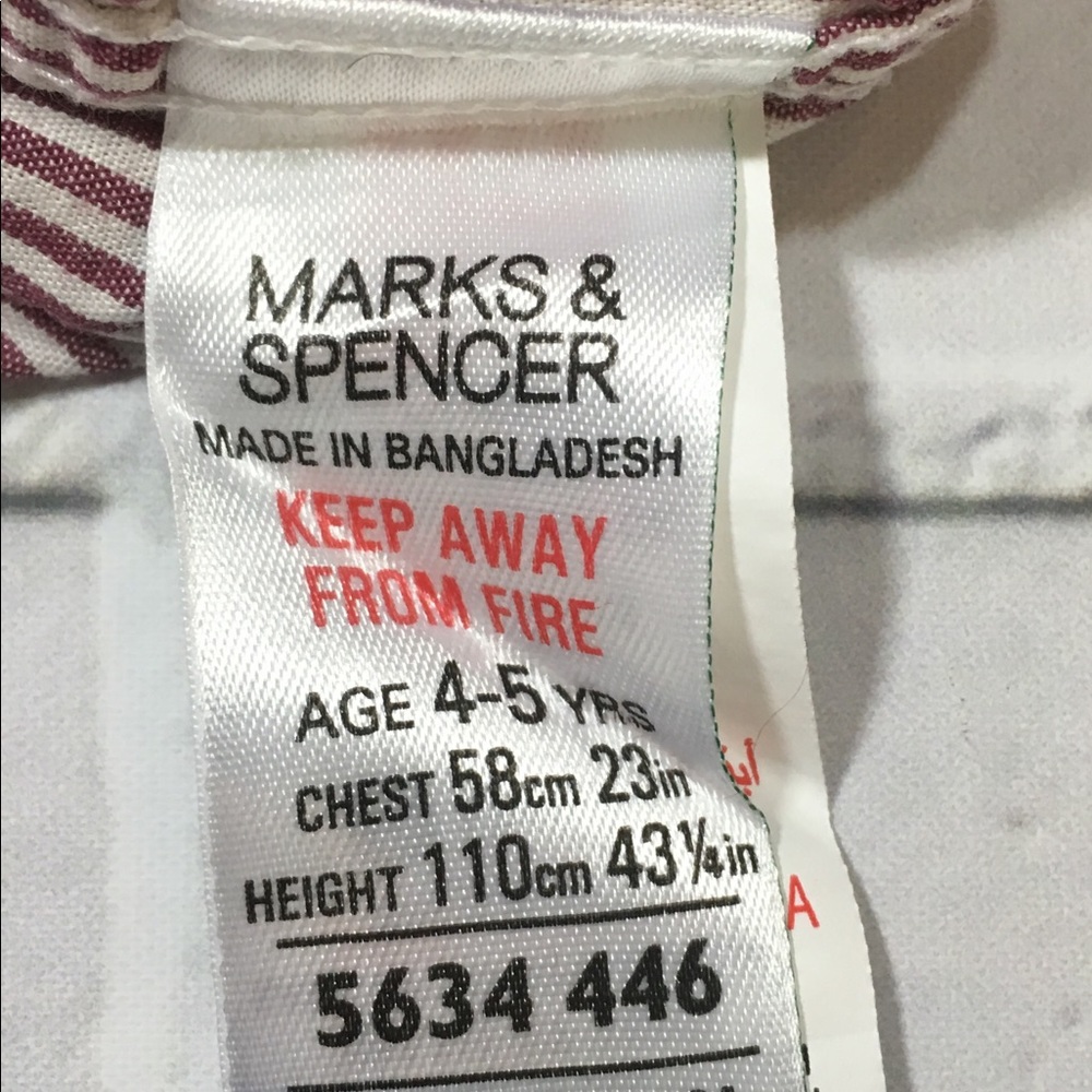 Marks & Spencer 4-5 Y Button Down Shirt - Picture 3 of 3