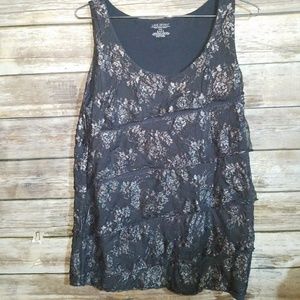 Lane Bryant Tiered Metallic Ruffle Evening blouse