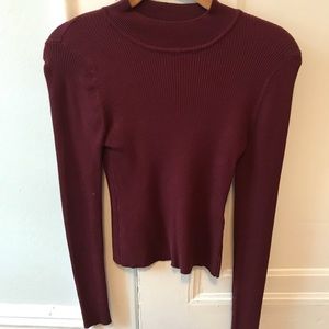 Burgundy Ribbed Sweater