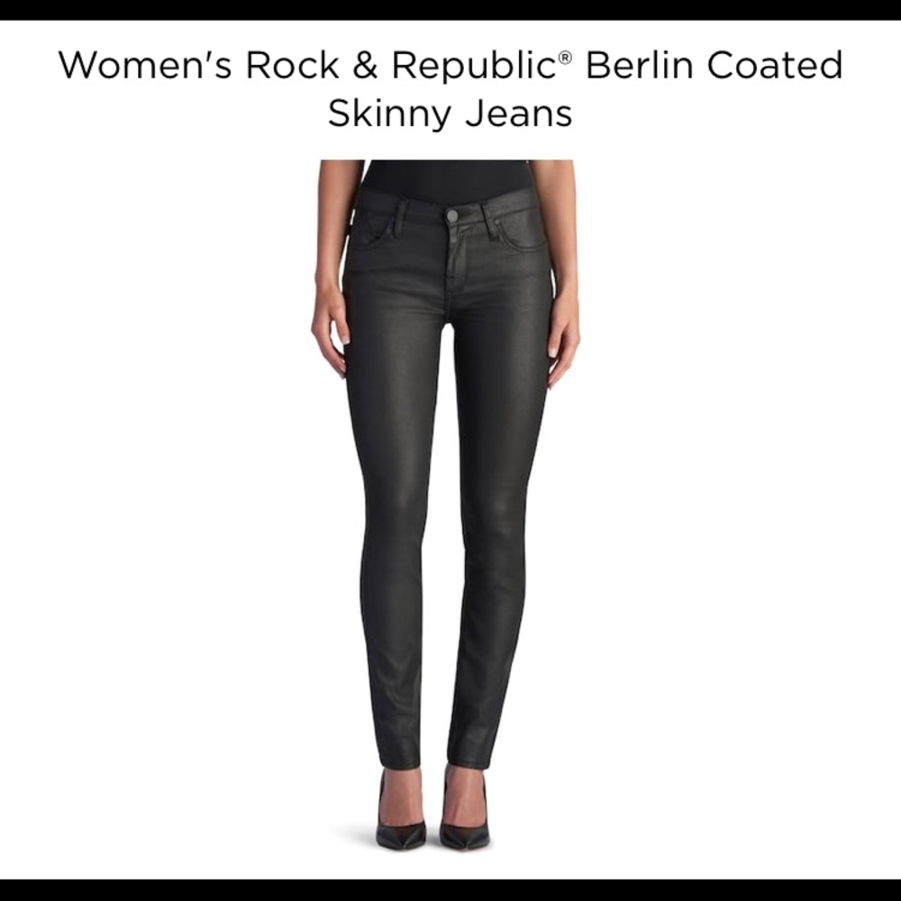 Rock & Republic Berlin Coated Skinny Jeans