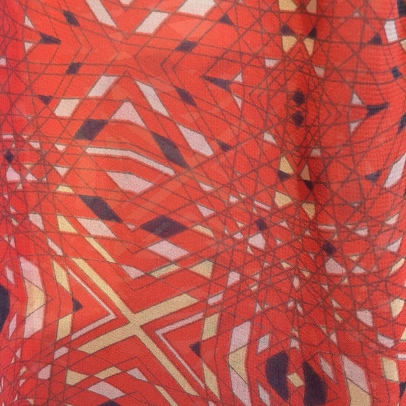 Free People Coral Geometric Print Button Blouse - Picture 6 of 6