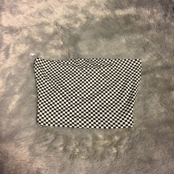 🚫Sold🚫Tube Top - Black & White Checkered - Picture 2 of 2