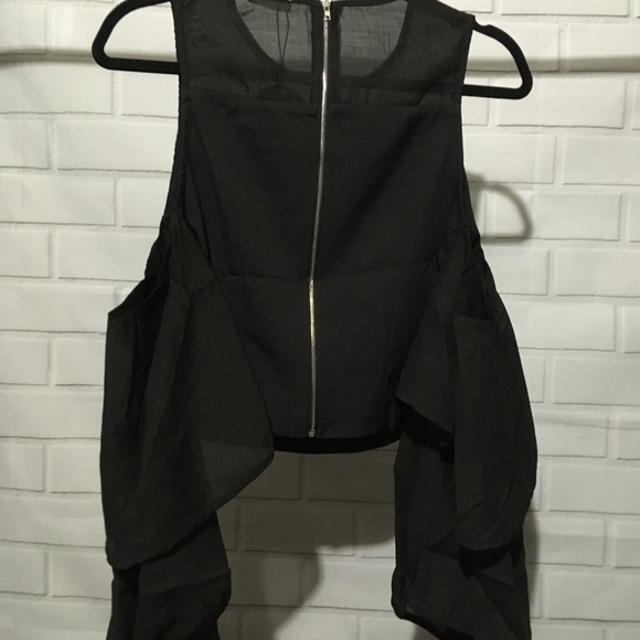 Long sleeve ruffle cold shoulder blouse - Picture 4 of 7