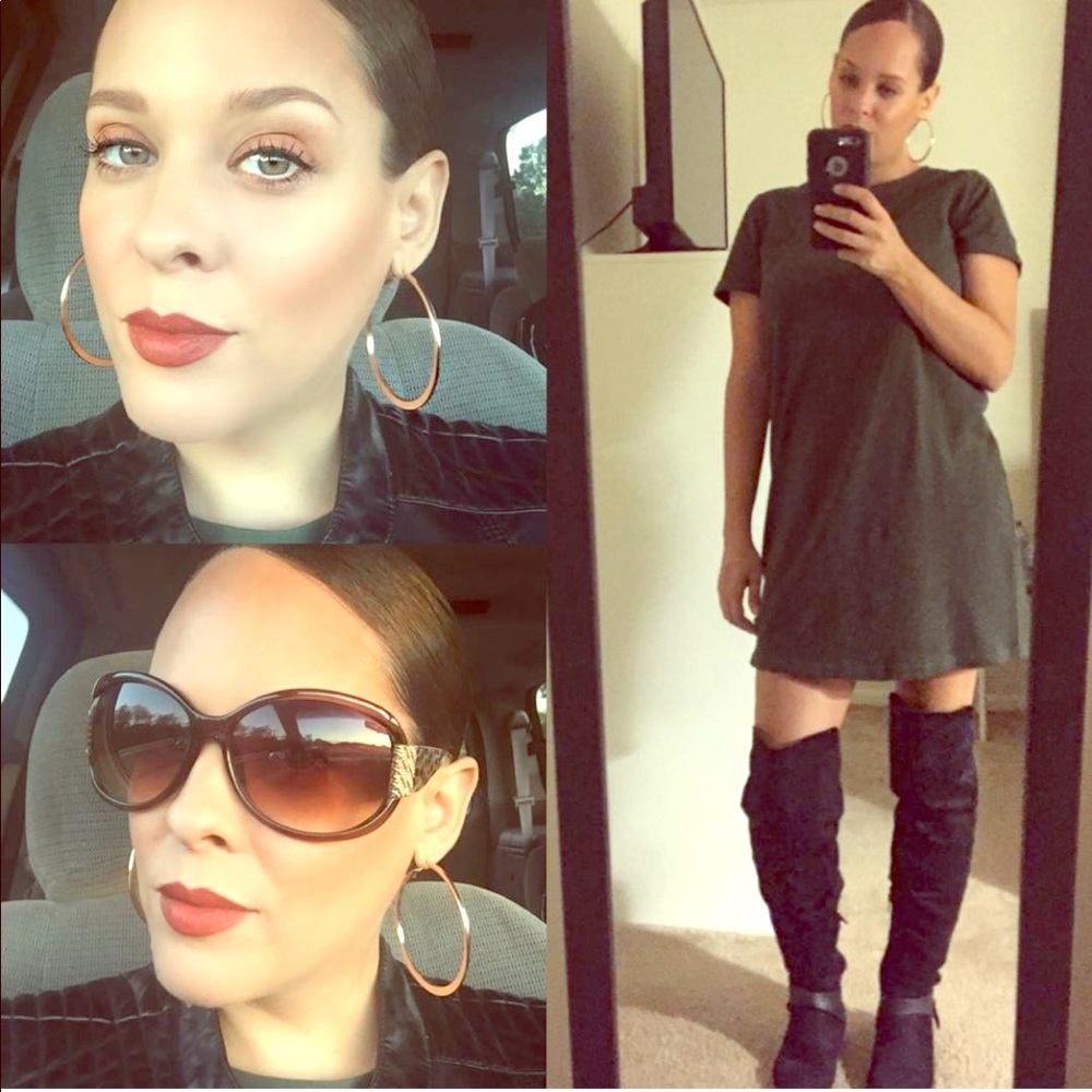 JustFab over the knee black boots.