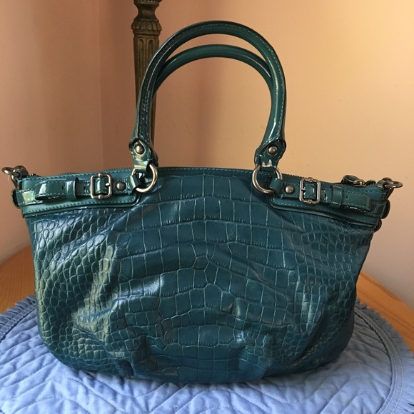 ❌SOLD❌ Coach Madison Croc-Embossed Sophia Satchel - Picture 3 of 8