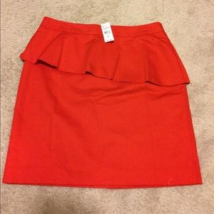NWT Loft Red Peplum Skirt Size 8