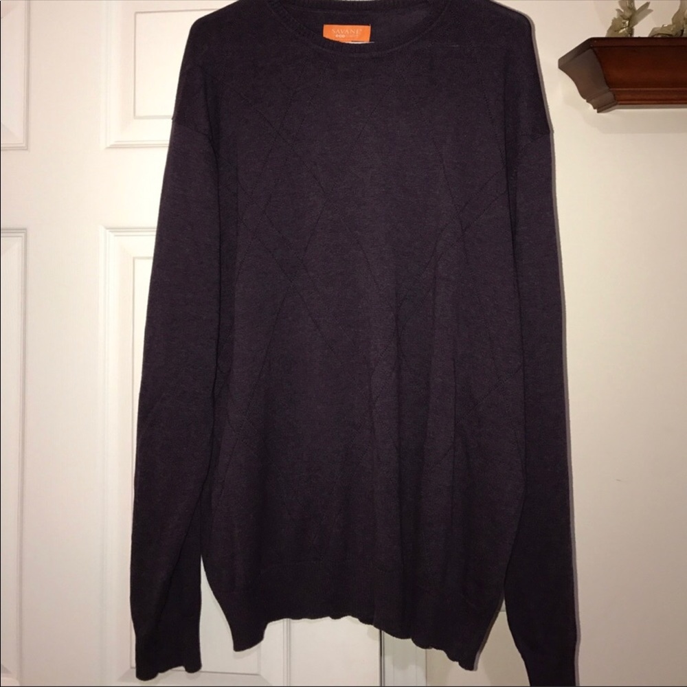 Mens Savane Eco-Start Purple Sweater Size XXL